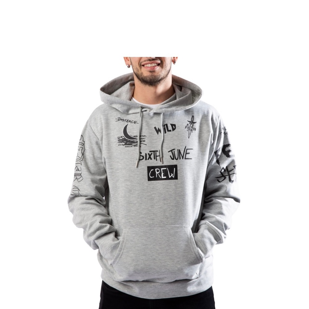 Sixth June CREW LOVE hoodie – Heather Grey XL tote 5